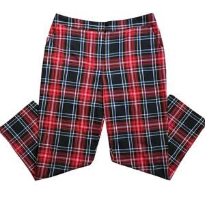 Draper James RSVP Womens Pants XL Red Tartan Classic Plaid Christmas Holiday